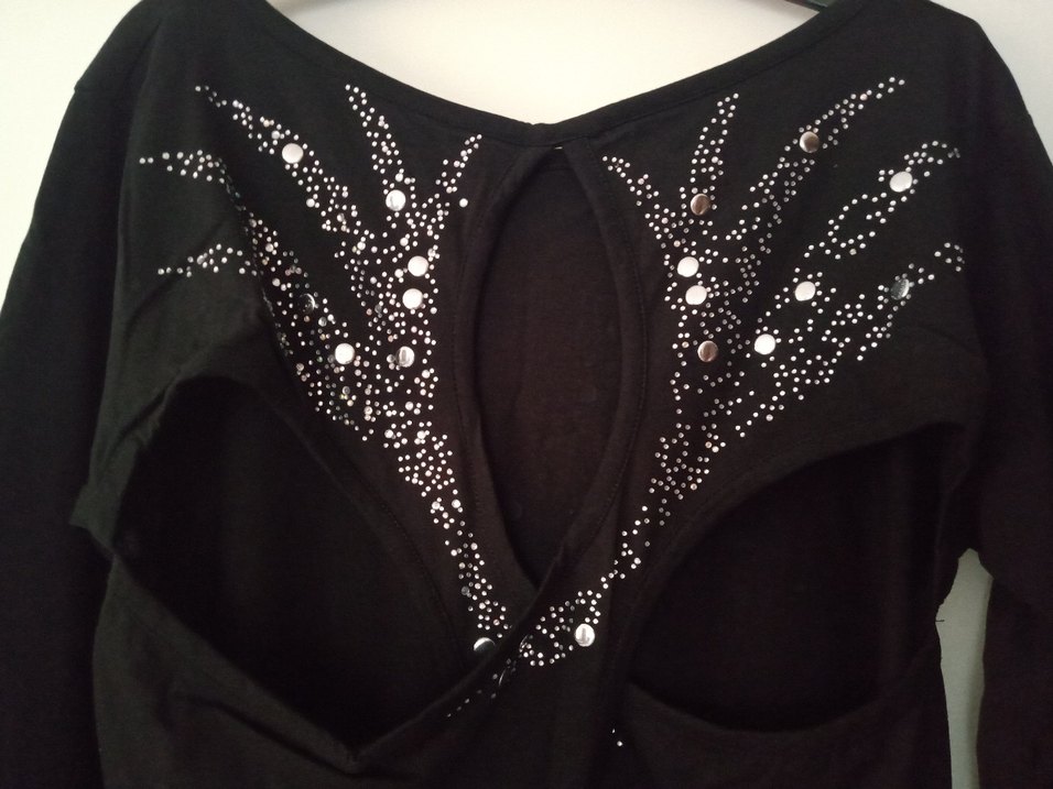 Siyah Payetli Gotik Tunik mini elbise - Görsel 3