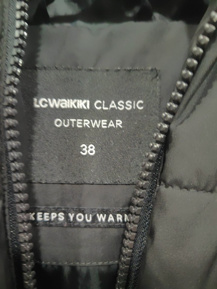 Kadın Siyah Fermuarlı Midi Kış Ceketi - Görsel 2