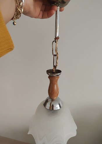 Beyaz Dalgalı Cam Sarkıt Lamba - Görsel 3