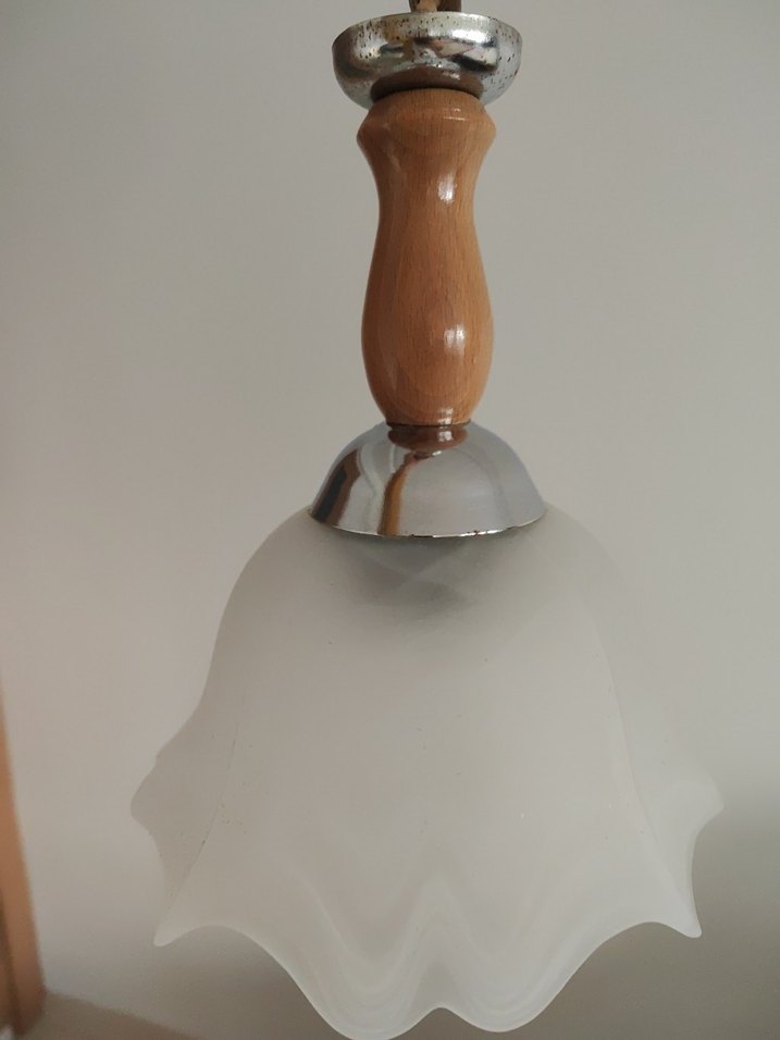 Beyaz Dalgalı Cam Sarkıt Lamba - Görsel 2