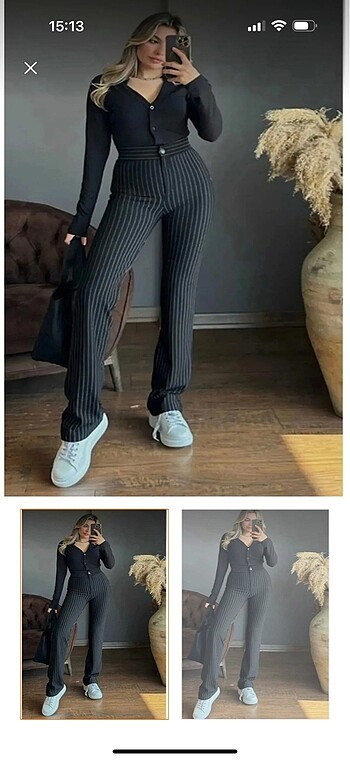 Diğer Çizgili pantolon