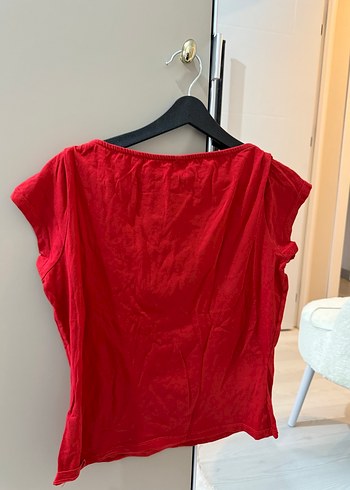 Kırmızı Kısa Kollu Hamile Kıyafeti - Görsel 5