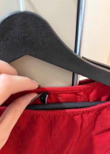 Kırmızı Kısa Kollu Hamile Kıyafeti - Görsel 3