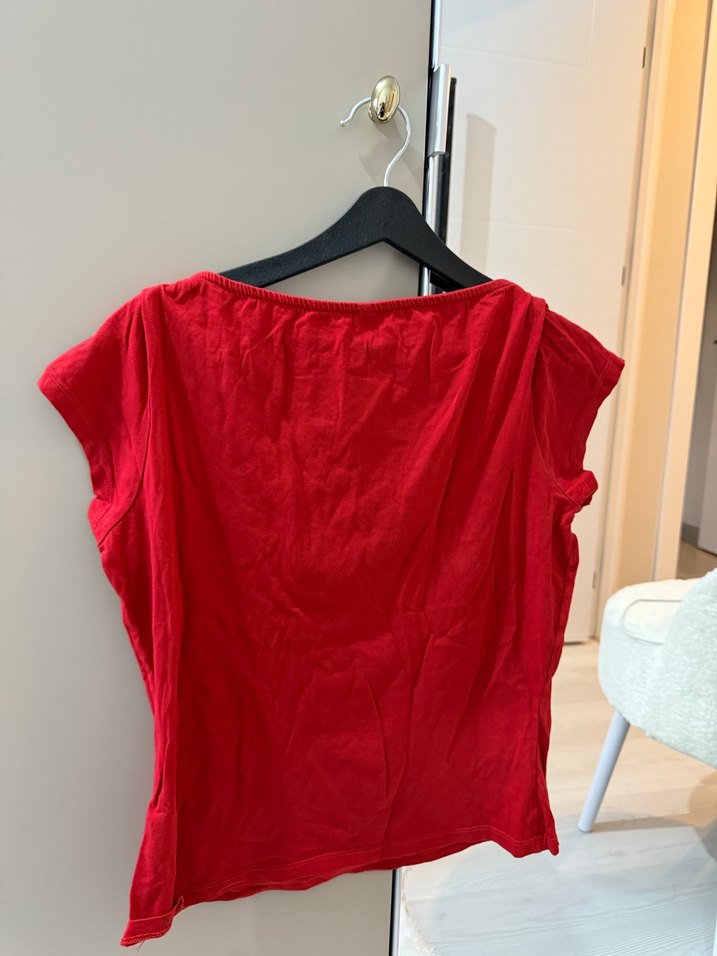 Kırmızı Kısa Kollu Hamile Kıyafeti - Görsel 5