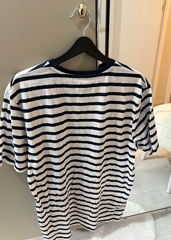 Çizgili Pamuklu Hamile Tişörtü - Görsel 5