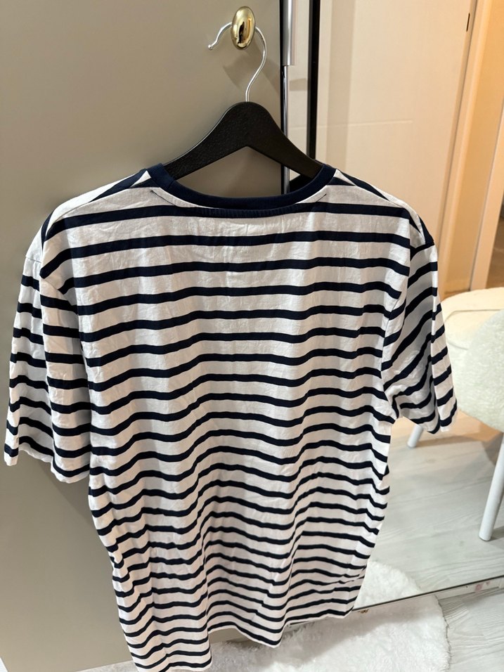 Çizgili Pamuklu Hamile Tişörtü - Görsel 5