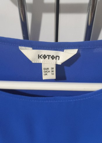 Koton Mavi Kısa Kollu Şifon Kadın Bluz
