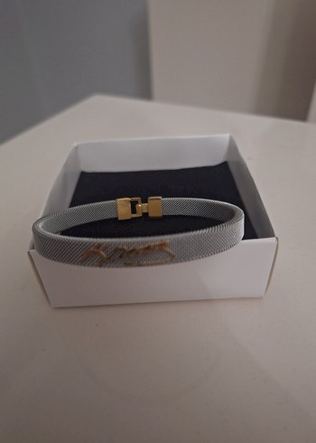 Elastik Gri Minimalist erkek Bileklik - Görsel 5