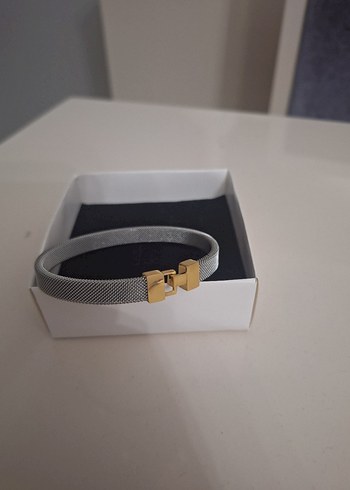 Elastik Gri Minimalist erkek Bileklik - Görsel 3