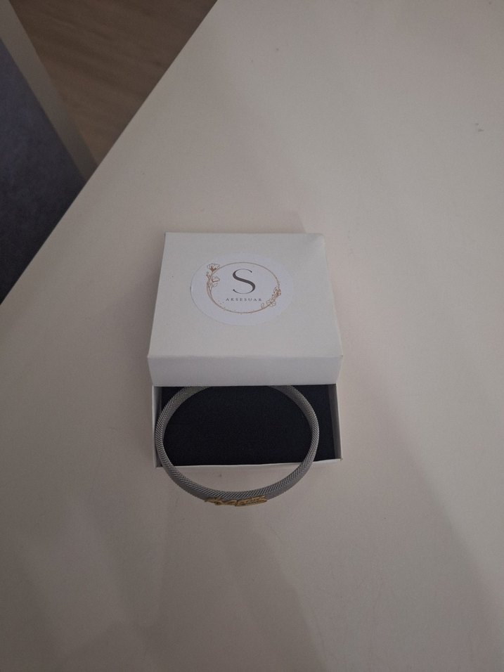 Elastik Gri Minimalist erkek Bileklik - Görsel 2