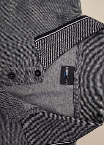 Düğmeli Gri Erkek Polo Tişört - Görsel 2