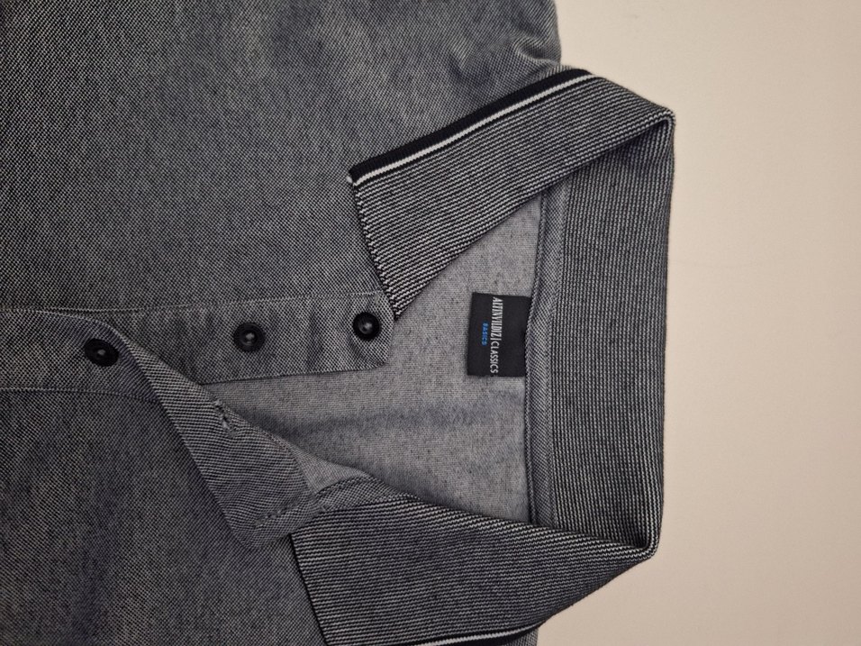 Düğmeli Gri Erkek Polo Tişört - Görsel 2