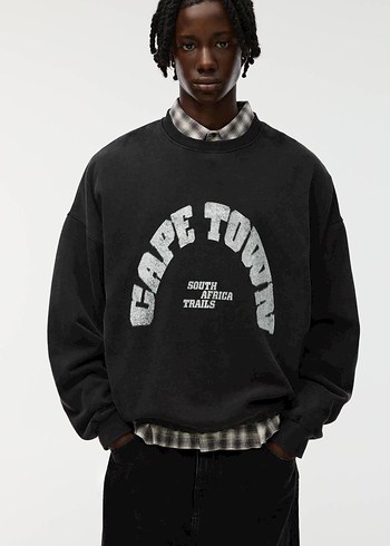 Siyah Oversize unisex Sweatshirt