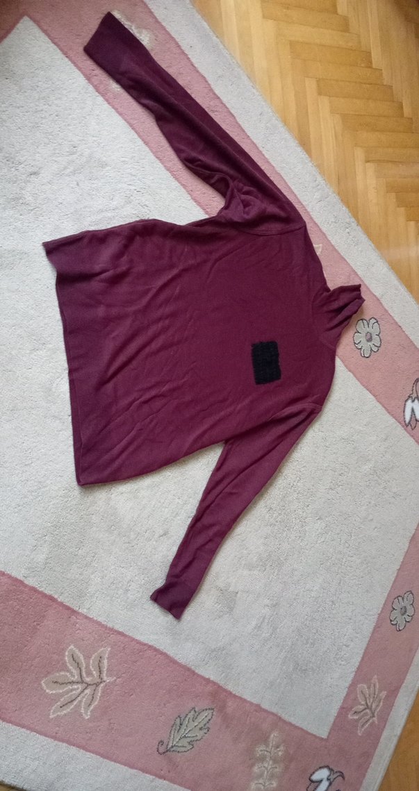 Bordo Boğazlı Kadın Triko Kazak - Görsel 2