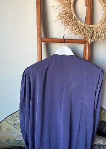 Nakışlı Mor Uzun Kadın Sabahlık - Görsel 6