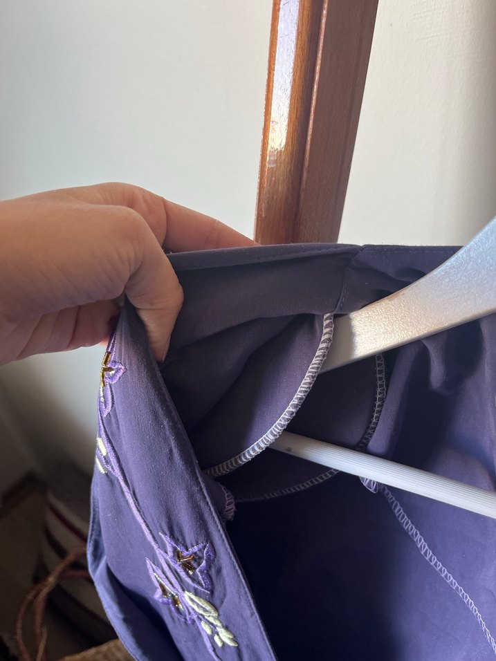 Nakışlı Mor Uzun Kadın Sabahlık - Görsel 3