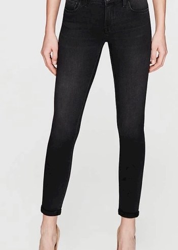 Siyah Düz Kesim Kadın Denim Jean - Görsel 2