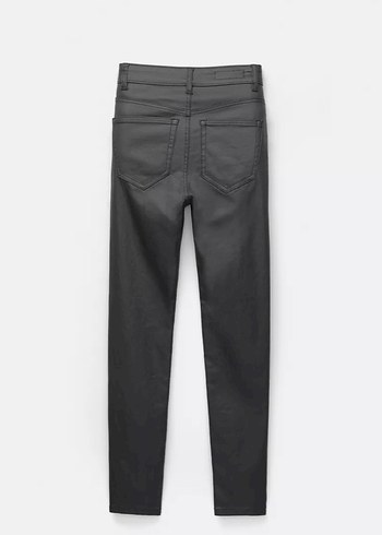 Gri Deri Kadın Normal Paça Pantolon - Görsel 2