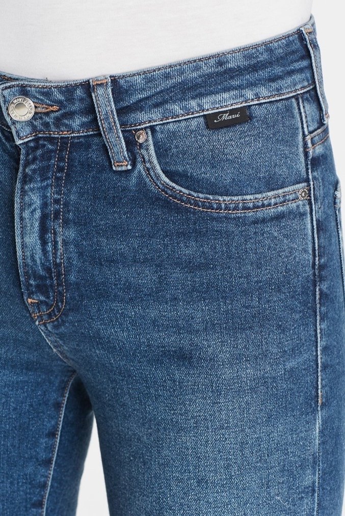 Mavi Dar Kesim Midi Kadın Kot Pantolon - Görsel 3