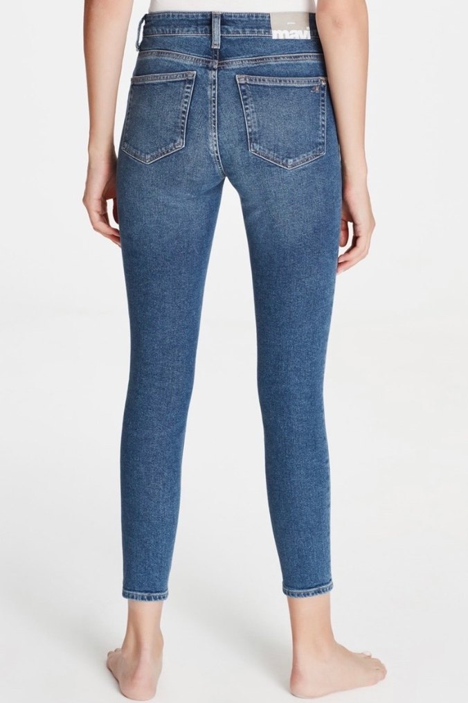 Mavi Dar Kesim Midi Kadın Kot Pantolon - Görsel 2