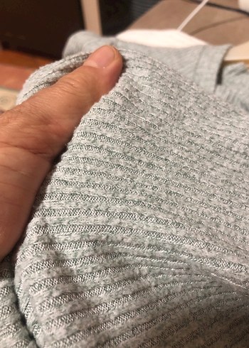 Gri Örgü Kadın Kazak Uzun Kollu - Görsel 6