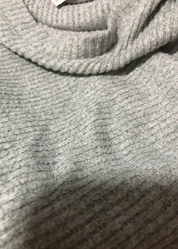 Gri Örgü Kadın Kazak Uzun Kollu - Görsel 5