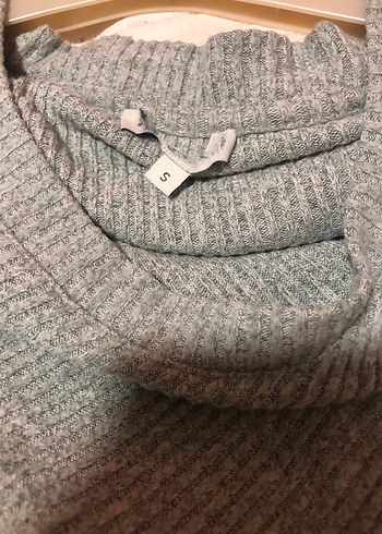 Gri Örgü Kadın Kazak Uzun Kollu - Görsel 4