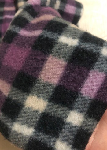 Mor Ekoseli Kadın polar pijama - Görsel 3