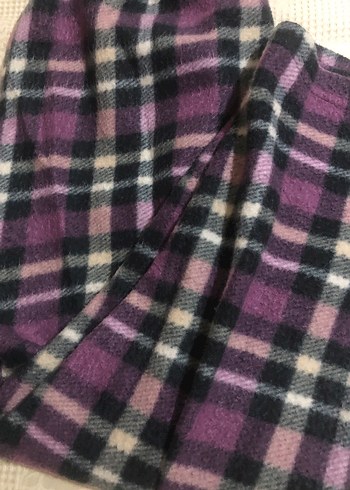 Mor Ekoseli Kadın polar pijama - Görsel 2