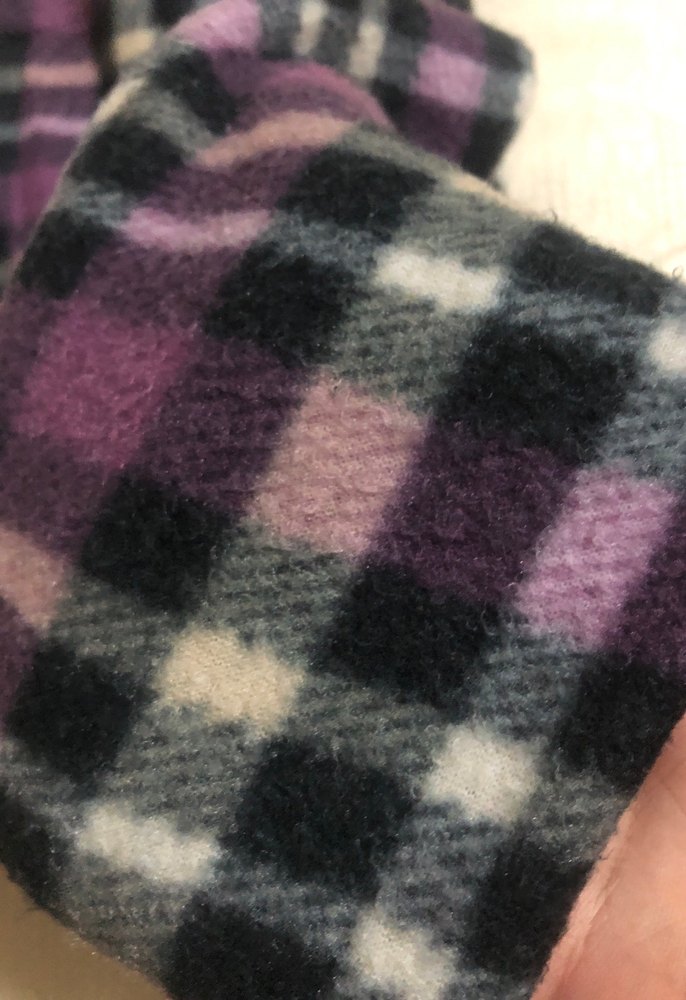 Mor Ekoseli Kadın polar pijama - Görsel 3