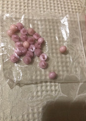 Pastel Pembe düğme - Görsel 3