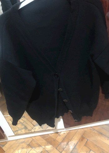 Düğmeli Siyah Midi Kadın Hırka - Görsel 10