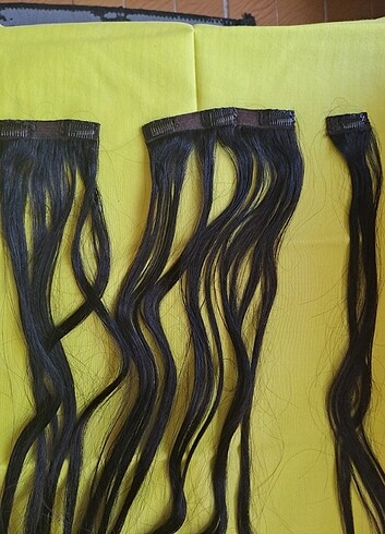 Gerçek saç çıtçıtlı koyu kahverengi  - Görsel 8