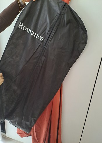 kiremit rengir romance Drapeli Uzun Abiye Elbise - Görsel 7