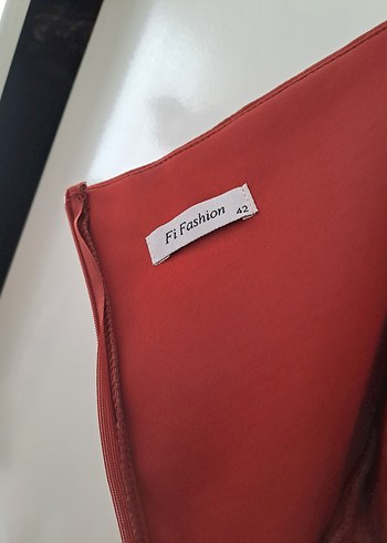 kiremit rengir romance Drapeli Uzun Abiye Elbise - Görsel 6