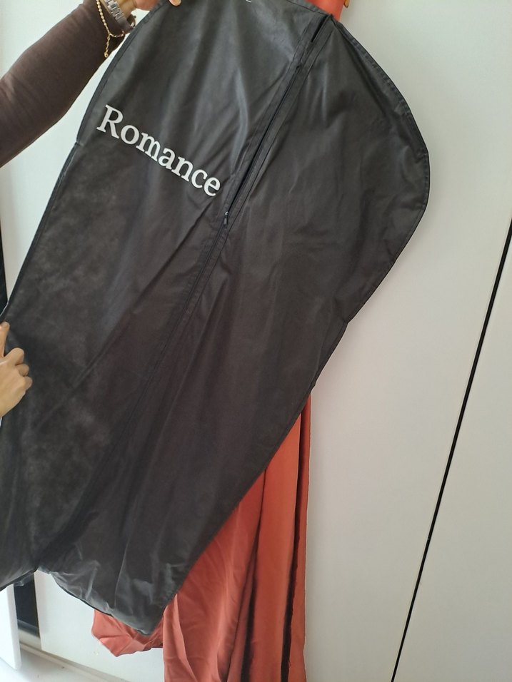 Kırmızı Drapeli V Yakalı Midi Abiye Elbise - Görsel 5