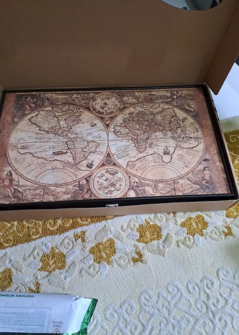 Yenigün Tavla  Dünya Haritası Desenli Tavla Takımı - Görsel 5