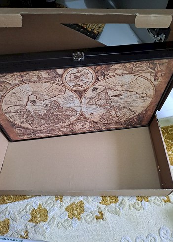 Yenigün Tavla  Dünya Haritası Desenli Tavla Takımı - Görsel 8