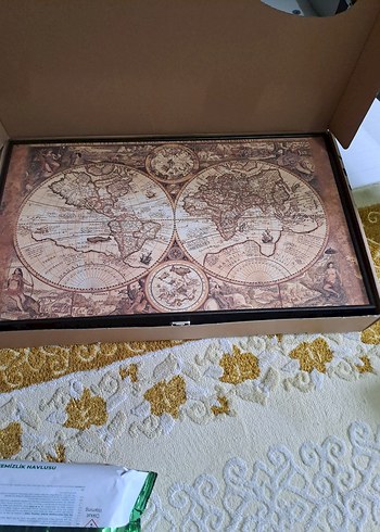 Yenigün Tavla  Dünya Haritası Desenli Tavla Takımı - Görsel 6