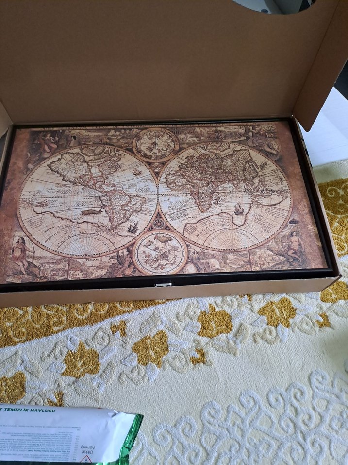 Yenigün Tavla  Dünya Haritası Desenli Tavla Takımı - Görsel 5