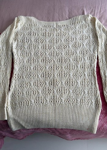 Bej Örgü Bohem Kadın Kazak - Görsel 4