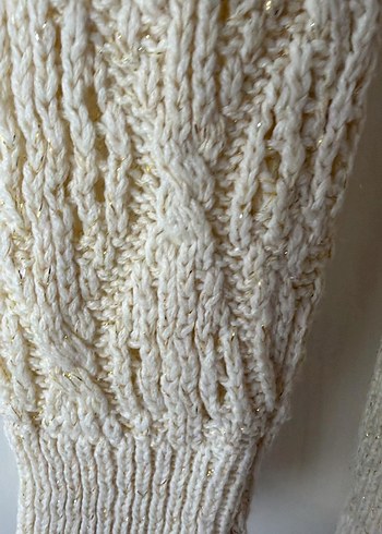 Bej Örgü Bohem Kadın Kazak - Görsel 5