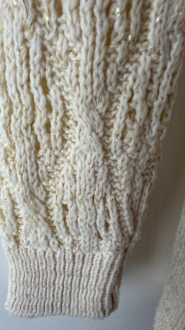 Bej Örgü Bohem Kadın Kazak - Görsel 5