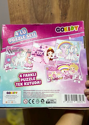 4'lü Renkli Unicorn Puzzle Seti - Görsel 2
