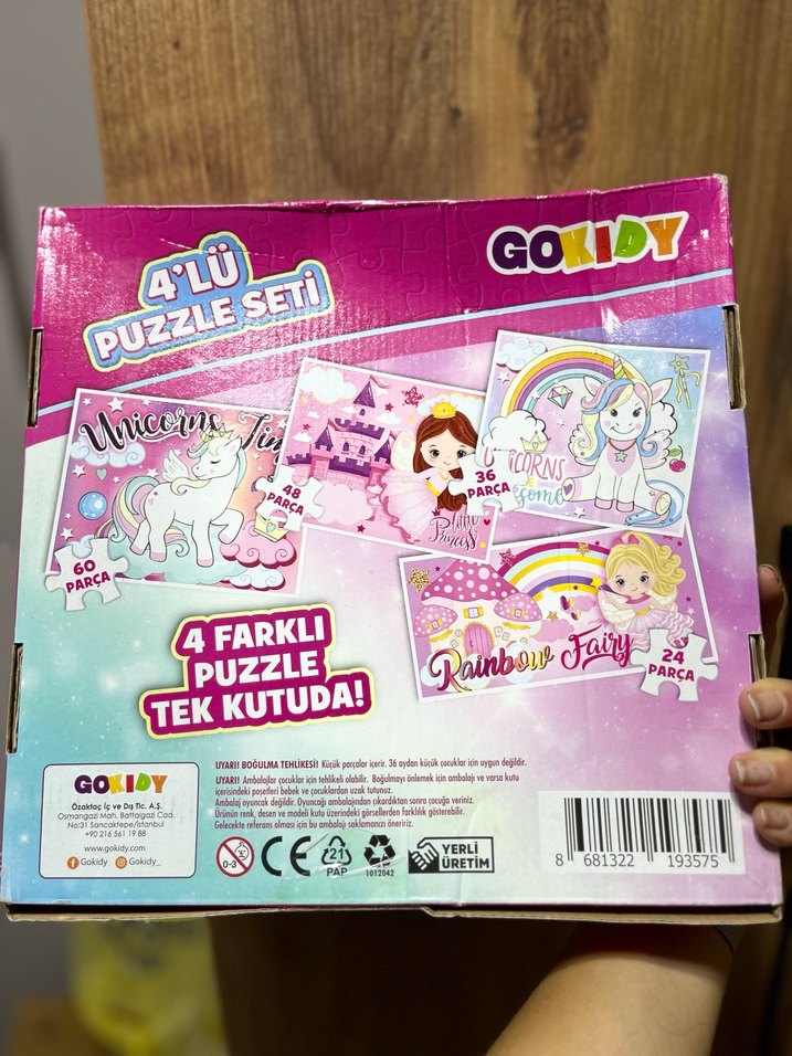 4'lü Renkli Unicorn Puzzle Seti - Görsel 2