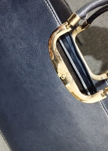 U.S Polo Assn. Gri-Mavi Kadın Fermuarlı Çanta