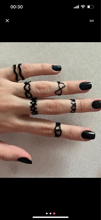 Accessorize Siyah Desenli Yüzükler