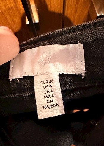 H&M Hm 36 beden yuksek bel likrali Kadın antrasit Mini Kot Şort