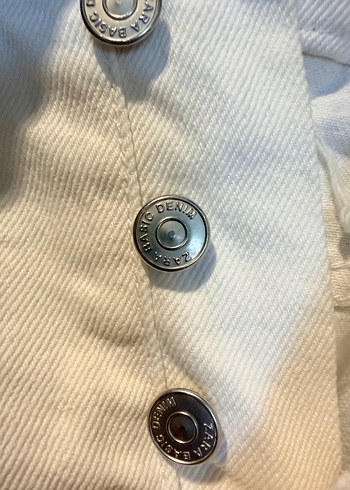Zara Zara Düğmeli Beyaz Mini Kot etek