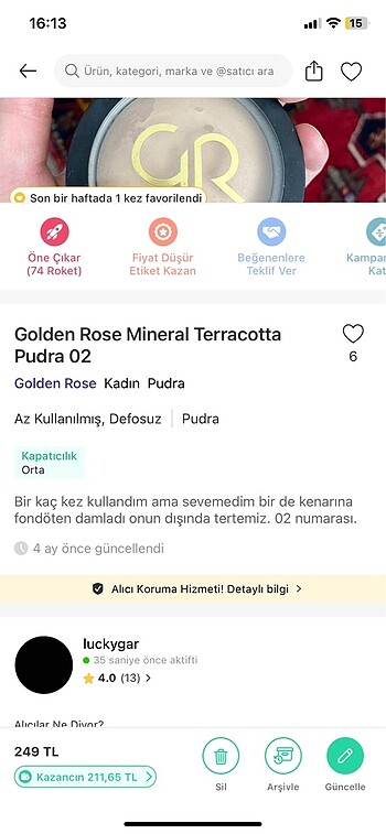 Beden Renk Golden Rose Mineral Terracotta Pudra 02